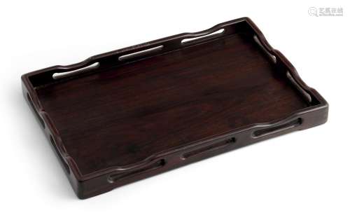 A CHINESE HARDWOOD SCHOLAR`S DESK TRAY QING DYNASTY (1644-19...