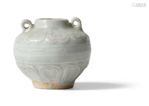 A SMALL CHINESE QINGBAI MOULDED JARLET YUAN DYNASTY (1279-13...