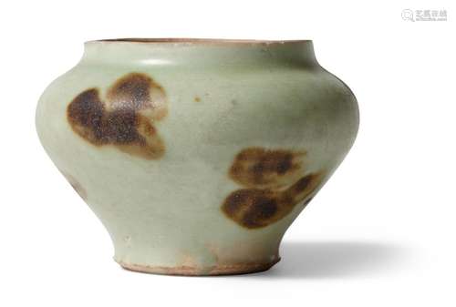 A CHINESE LONGQUAN CELADON IRON-SPOT `TOBI SEIJI` JAR YUAN D...