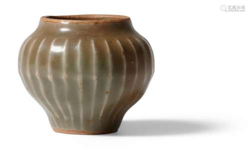 A CHINESE LONGQUAN CELADON RIBBED JAR SOUTHERN SONG DYNASTY ...