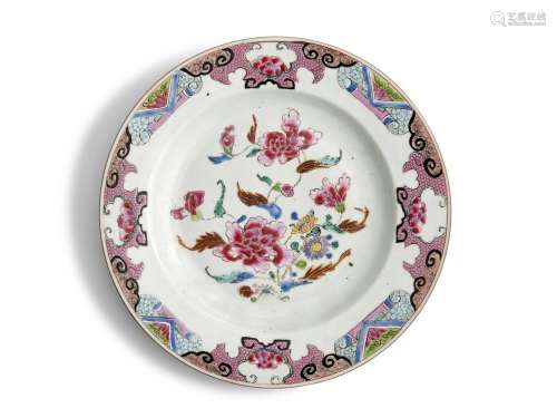 A CHINESE FAMILLE ROSE EXPORT DISH YONGZHENG PERIOD (1722-17...