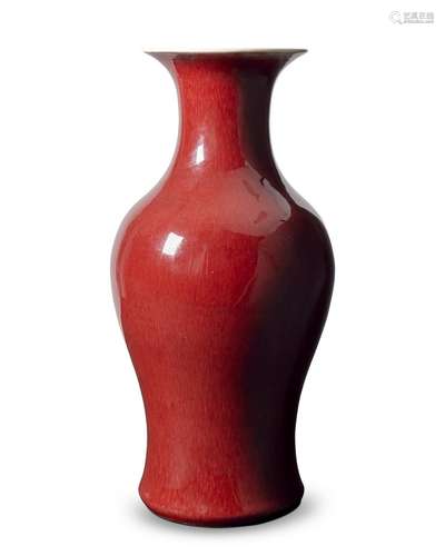 A LARGE CHINESE COPPER-RED-GLAZED VASE QING DYNASTY (1644-19...