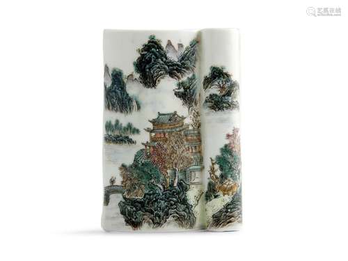 A CHINESE FENCAI/FAMILLE ROSE BRUSH REST, SHIJINGTANGZHI MAR...