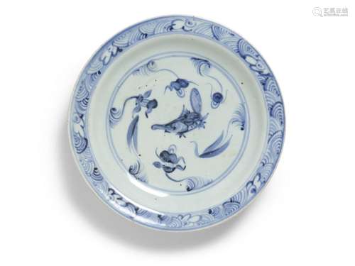 A CHINESE BLUE AND WHITE MINYAO DISH MING DYNASTY (1368-1644...