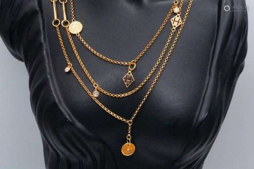 Hermes 0.42ctw Diamond and 18K Gambade Long Necklace