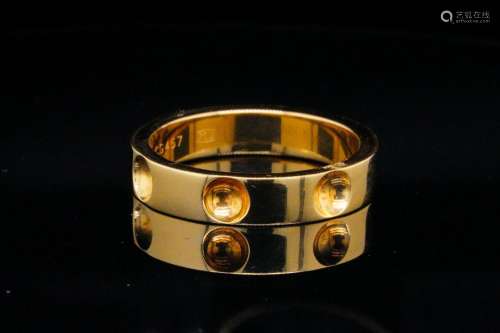 Louis Vuitton 18K Yellow Gold 5mm Wide Empreinte Ring