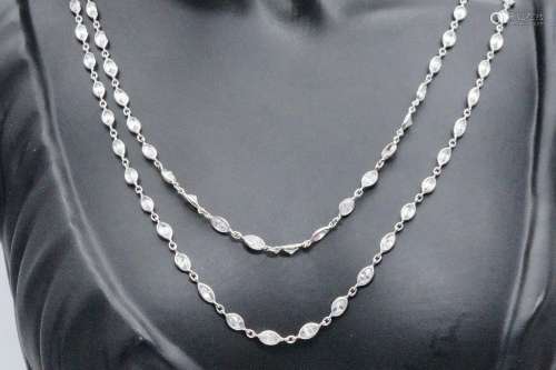 16.15ctw SI1-I1/G-H Diamond and Platinum 36" Necklace
