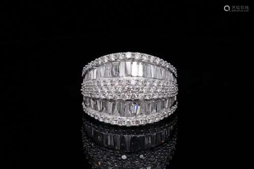 3.50ctw VS2-SI1/G-H Diamond and 18K White Gold Ring