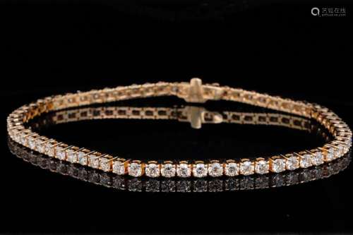5.25ctw SI1-SI2/G-H Diamond & 14K Yellow Gold Bracelet