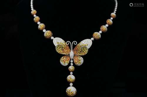 Maggioro 24.50ctw Sapphire & Diamond 18K Necklace
