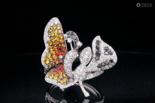 Maggioro 2.00ctw Diamond, 1.15ctw Sapphire 18K Ring