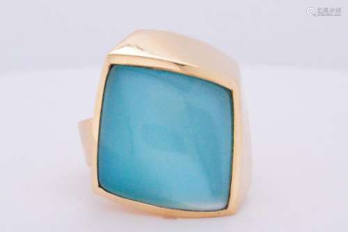 Vhernier 18K Rose Gold, Turquoise and Crystal Ring
