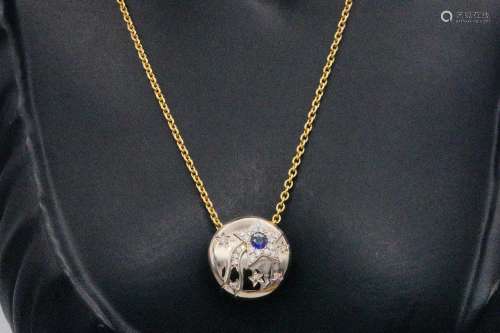 Chanel Diamond, Sapphire 18K Night and Day Necklace