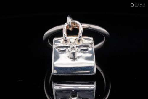 Hermes Solid Sterling Silver Amulettes Birkin Ring