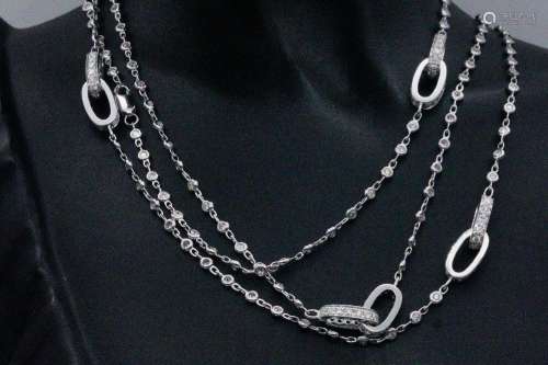 4.85ctw VS2-SI1/G-H Diamond and 18K 35" Necklace