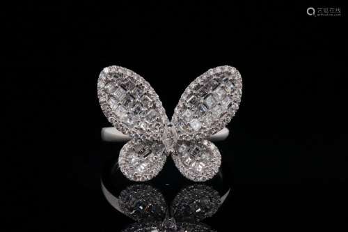 1.25ctw VS2-SI1/G-H Diamond and 18K Butterfly Ring