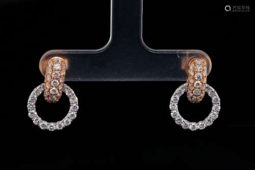 2.00ctw SI1-SI2/G-H Diamond 18K Door Knocker Earrings
