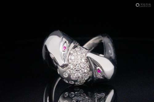 Boucheron 0.50ctw Diamond and 18K Serpent Ring