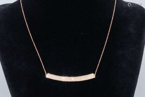 1.00ctw SI1-SI2/G-H Diamond and 18K Rose Gold Necklace