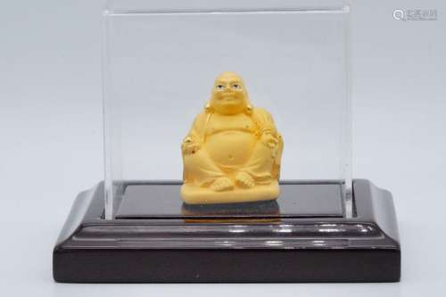 24K Yellow Gold Buddha Statuette W/Case and Box