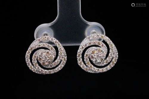 1.25ctw SI1-SI2/G-J Diamond 18K White Gold Earrings