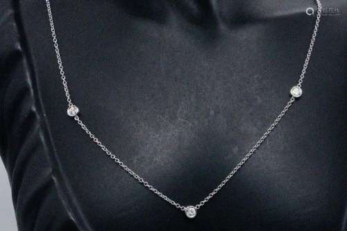 14K White Gold and 0.45ctw Diamond 16" Necklace