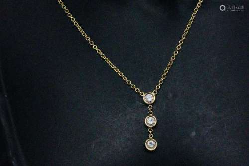 14K Yellow Gold and 0.45ctw Diamond 16" Necklace