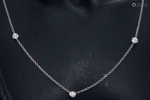 14K White Gold and 0.30ctw Diamond 16" Necklace