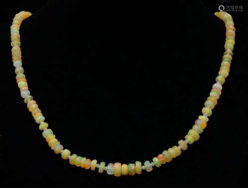 4.5mm-6mm Opal Bead 22" Necklace W/Sterling Clasp