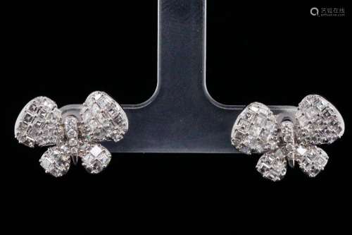 2.35ctw VS2-SI1/G-H Diamond 18K Butterfly Earrings