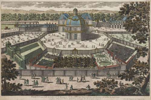 [VERSAILLES]. Ensemble de 7 gravures réhaussées de Versaille...