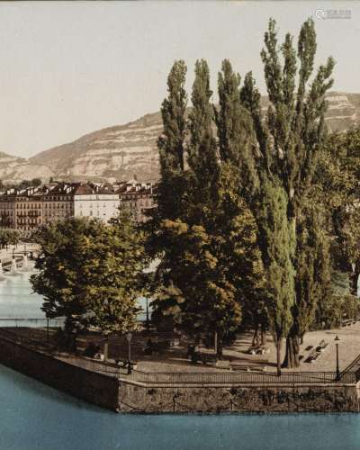 GENÈVE. 2 anciennes vues de Genève au XIXe s. 1) "Vue d...