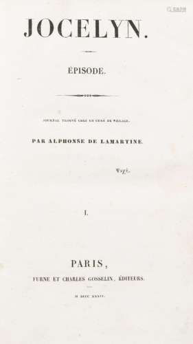 LAMARTINE (Alphonse de). Jocelyn. Épisode. Journal trouvé ch...