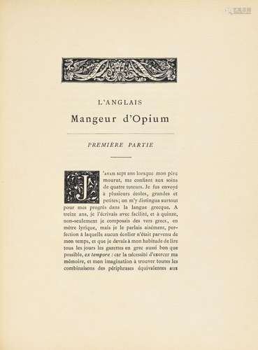 MUSSET (Alfred de). L`anglais mangeur d`opium. Paris, le mon...