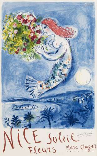 Marc Chagall (1887-1985), Nice Soleil Fleurs,1962, affiche c...