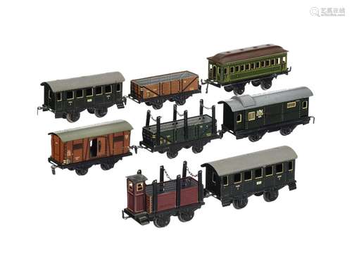 Lot de 8 wagons anciens dont 6 marqués Made in US-Zone Germa...