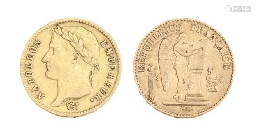 France, 20 francs or "Empire Français" Napoléon Ie...