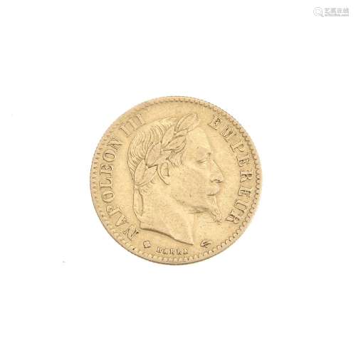 France, 10 francs or 1865 BB (Strasbourg), Napoléon III &quo...