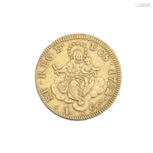 République de Gênes, 96 lires 1792 en or, diam. 3,3 cm, 24,9...