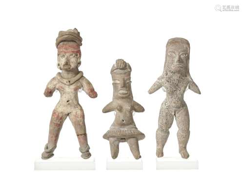 Lot de 3 statuettes en terre cuite du Mexique préclassique c...
