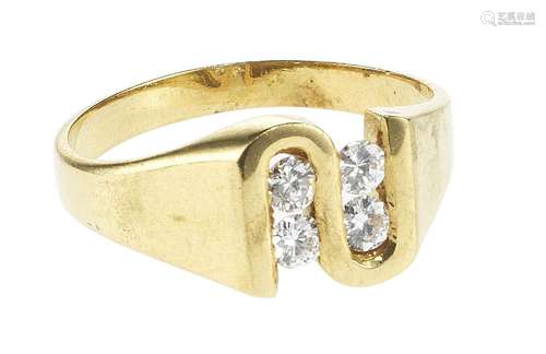 Bague design sertie de quatre diamants (env. 0,25 ct) <br />...