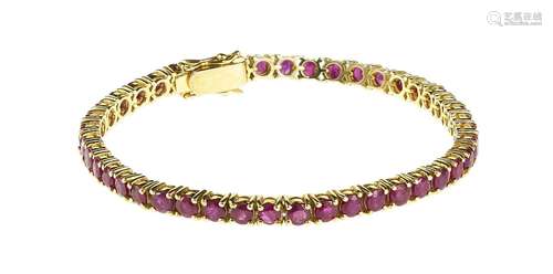 *Bracelet ligne serti de rubis taille brillant (env. 5 ct)<b...