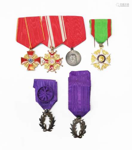 Collection de six médailles
