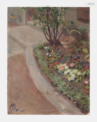 Maria Iakountchikova (1870-1902)<br />
Massif de fleurs dans...