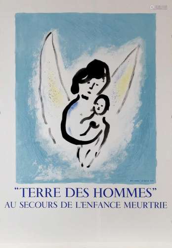 Marc Chagall (1887-.1985)<br />
Terre des hommes, affiche, g...