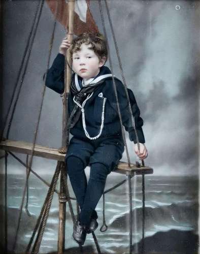 Enfant en costume de marin<br />
Tirage argentique retouché ...