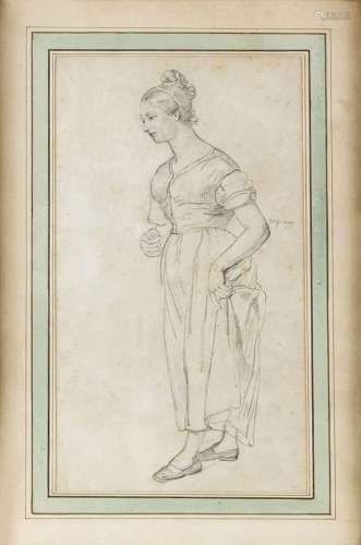 Adam Toepffer (1766-1847)<br />
Etude de femme en robe, mine...