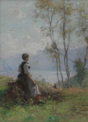 François Furet (1842-1919)<br />
Jeune femme en costume au b...