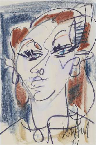 Gen Paul (1895-1975)<br />
Portrait de femme aux yeux bleus,...