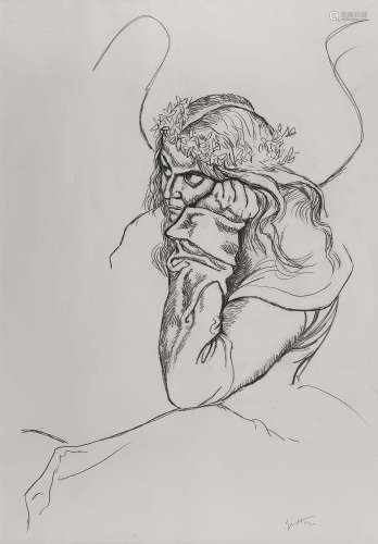 Renato Guttuso (1911-1987)<br />
Mélancolie d'après Dürer, c...